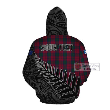 Lindsay Crest Tartan Cotton Hoodie with New Zealand Silver Fern Half Style