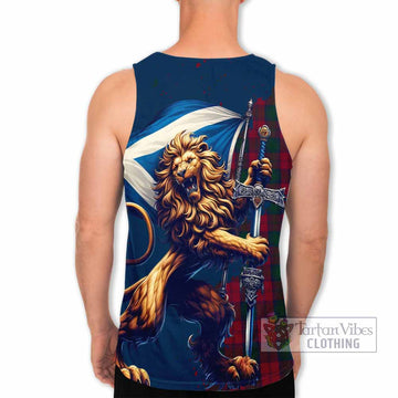 Lindsay Tartan Family Crest Men's Tank Top with Scottish Majestic Lion