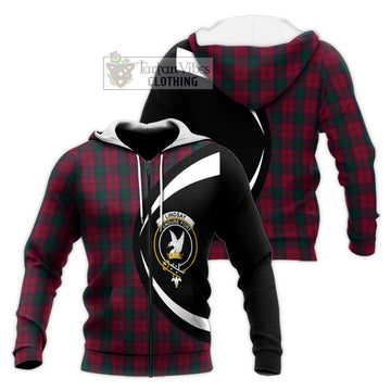 Lindsay Tartan Knitted Hoodie with Family Crest Circle Style