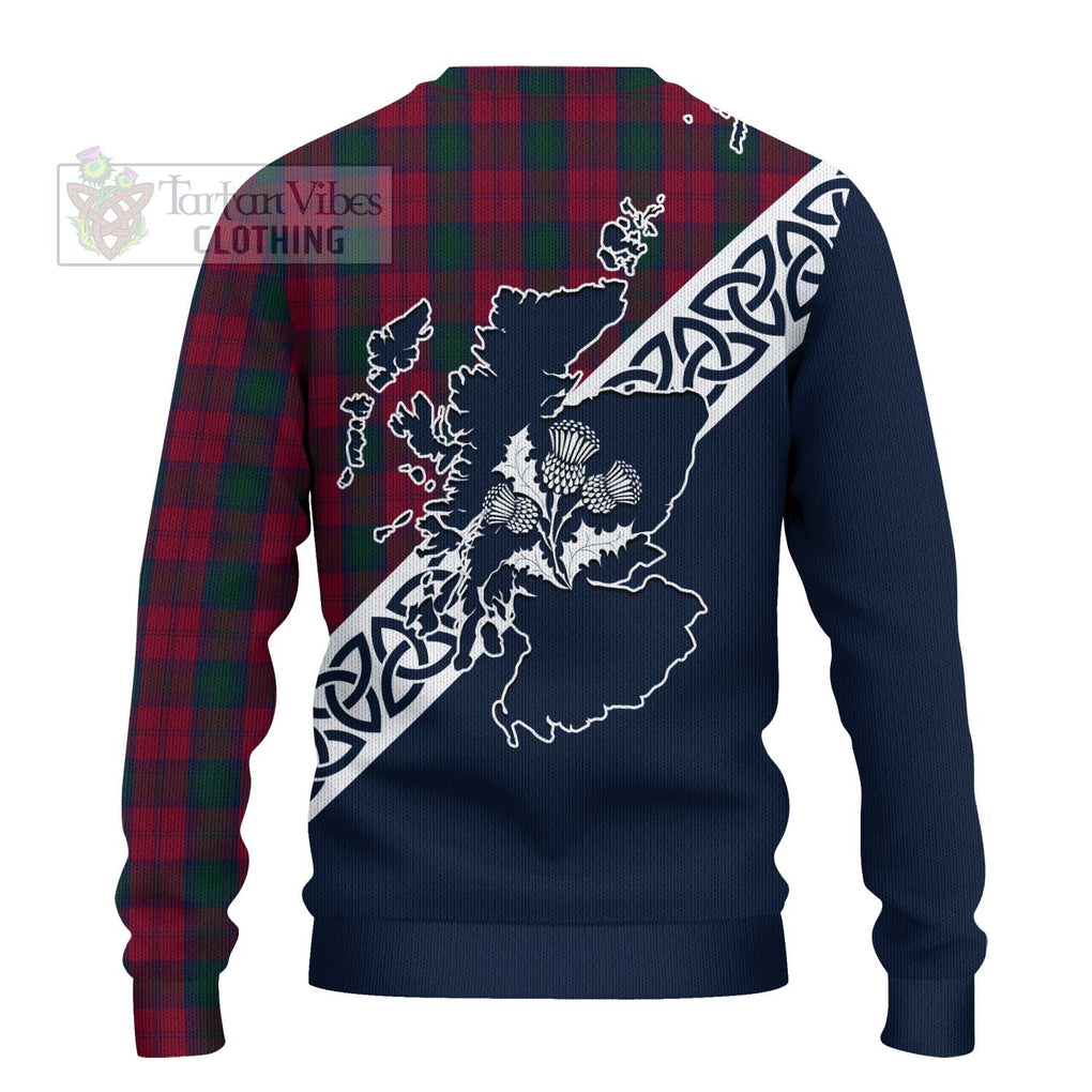 Tartan Vibes Clothing Lindsay Tartan Knitted Sweater Featuring Thistle and Scotland Map