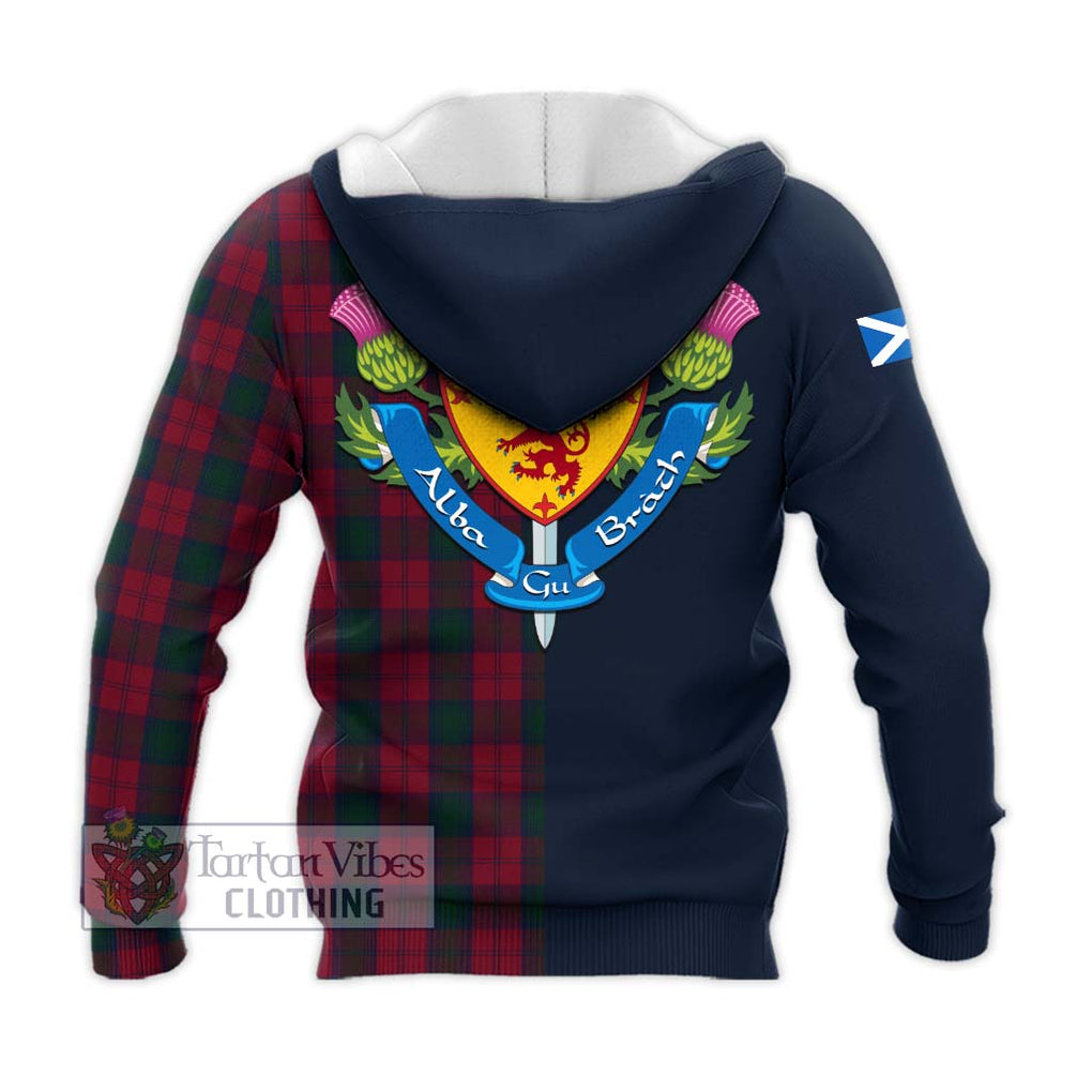 Tartan Vibes Clothing Lindsay Tartan Knitted Hoodie with Scottish Lion Royal Arm Half Style