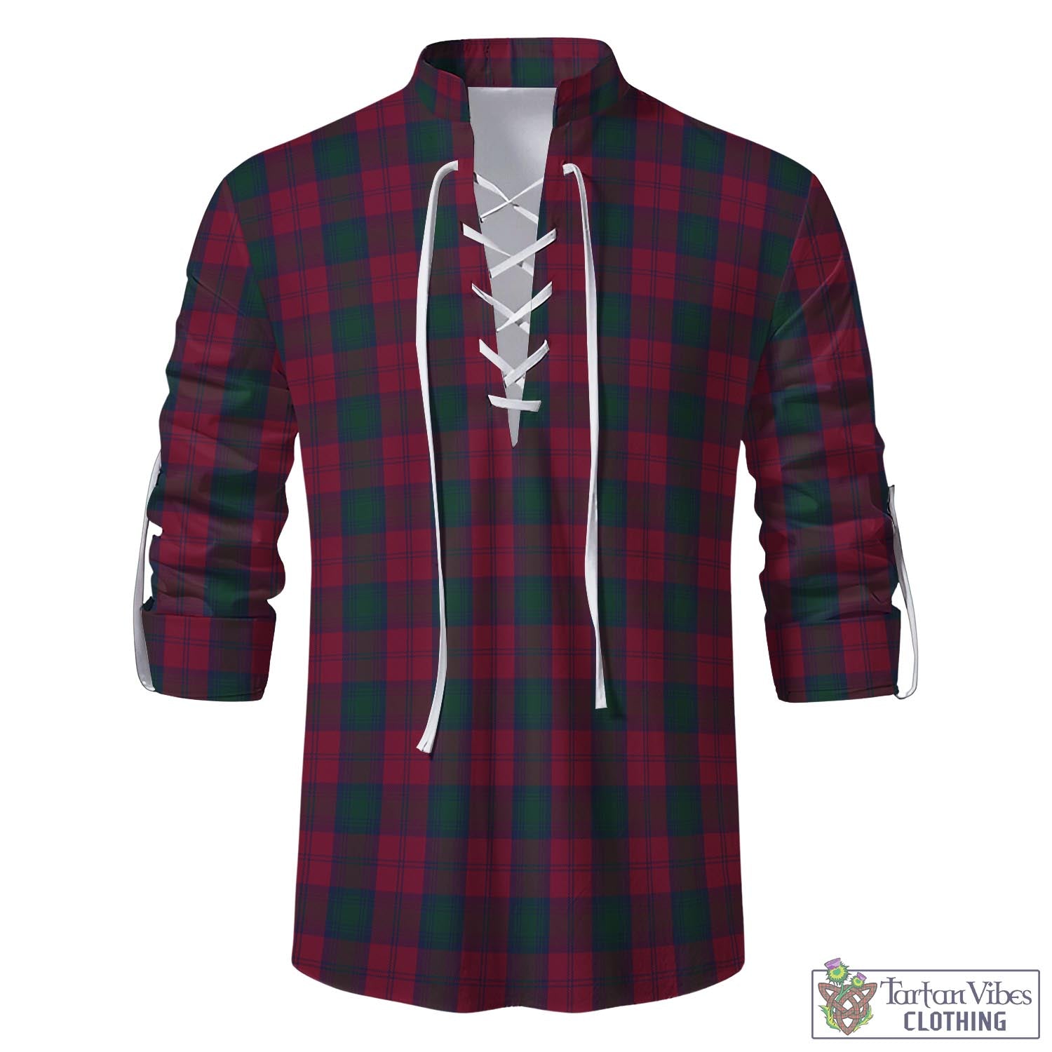 Tartan Vibes Clothing Lindsay Tartan Men's Scottish Traditional Jacobite Ghillie Kilt Shirt