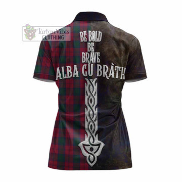 Lindsay Tartan Family Crest Women's Polo Shirt Alba Gu Brath Be Brave Lion Ancient Style - Tartan Vibes Clothing