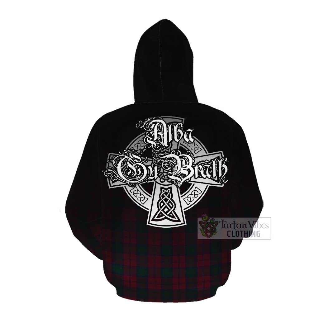 Tartan Vibes Clothing Lindsay Tartan Cotton Hoodie Featuring Alba Gu Brath Family Crest Celtic Inspired