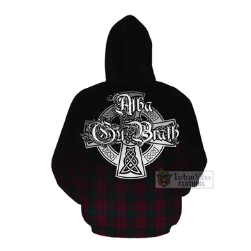 Lindsay Tartan Cotton Hoodie Featuring Alba Gu Brath Family Crest Celtic Inspired