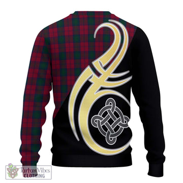 Lindsay Tartan Ugly Sweater with Family Crest and Celtic Symbol Style