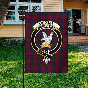 Lindsay Tartan Flag with Family Crest