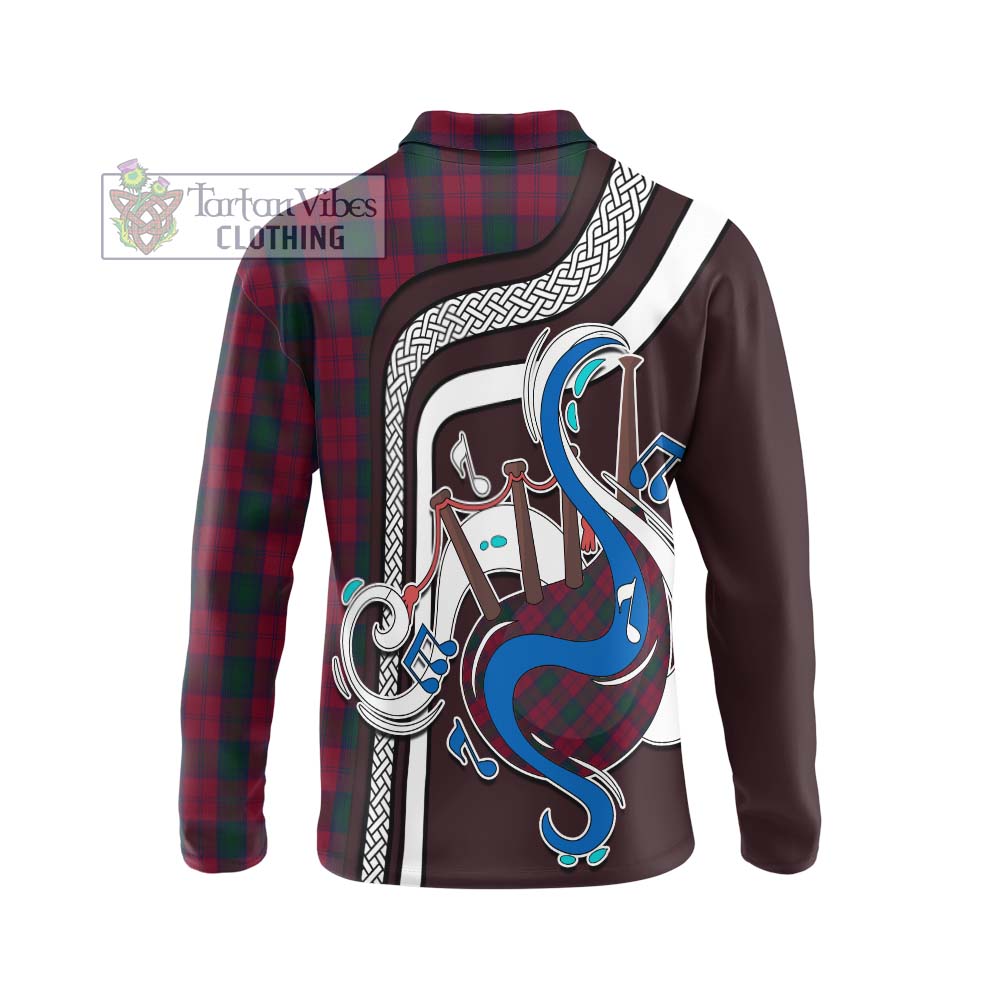 Tartan Vibes Clothing Lindsay Tartan Long Sleeve Polo Shirt with Epic Bagpipe Style