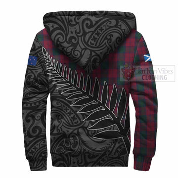 Lindsay Crest Tartan Sherpa Hoodie with New Zealand Silver Fern Half Style