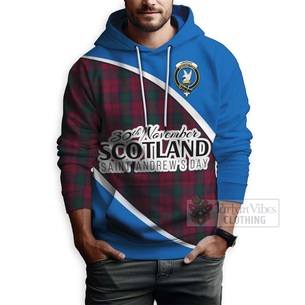 Tartan Vibes Clothing Lindsay Family Crest Tartan Hoodie Celebrate Saint Andrew's Day in Style