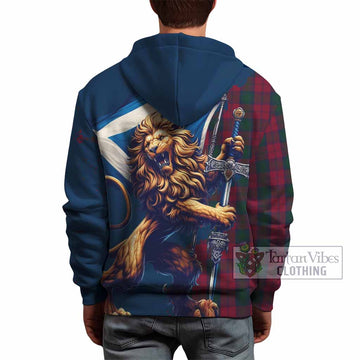 Lindsay Tartan Family Crest Hoodie with Scottish Majestic Lion