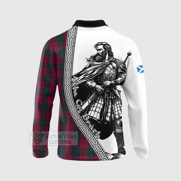 Lindsay Tartan Clan Crest Long Sleeve Polo Shirt with Highlander Warrior Celtic Style