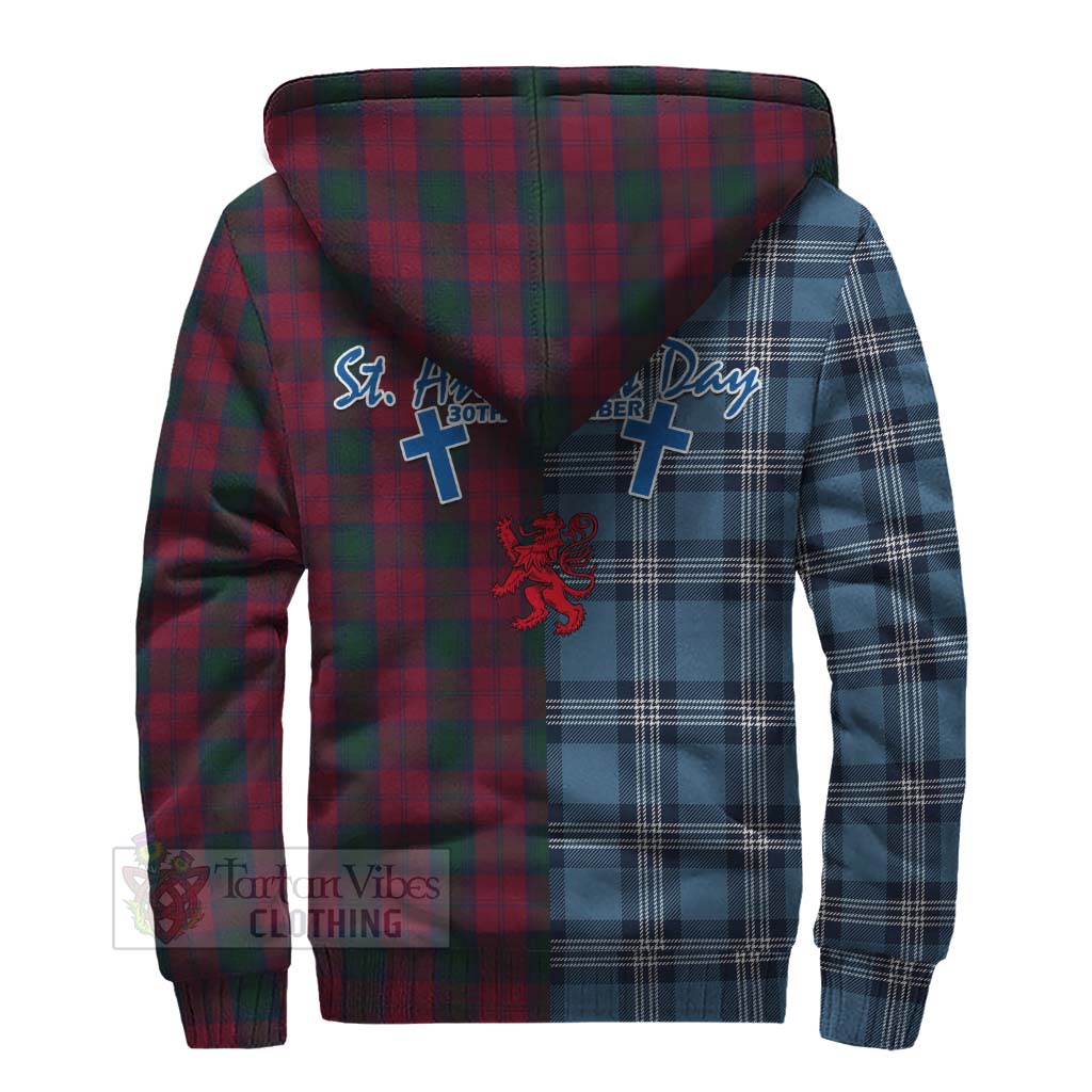 Tartan Vibes Clothing Lindsay Tartan Sherpa Hoodie Happy St. Andrew's Day Half Tartan Style