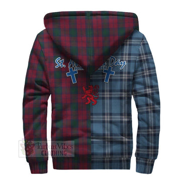 Lindsay Tartan Sherpa Hoodie Happy St. Andrew's Day Half Tartan Style