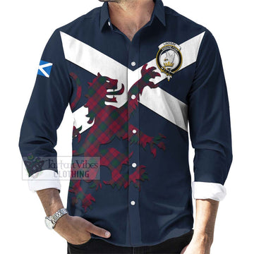 Lindsay Tartan Lion Rampant Long Sleeve Button Shirt Proudly Display Your Heritage with Alba Gu Brath and Clan Name