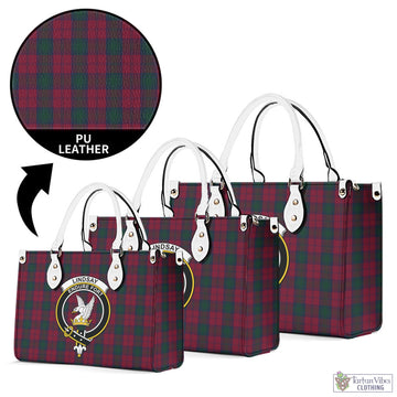 Lindsay Tartan Luxury Leather Handbags with Family Crest