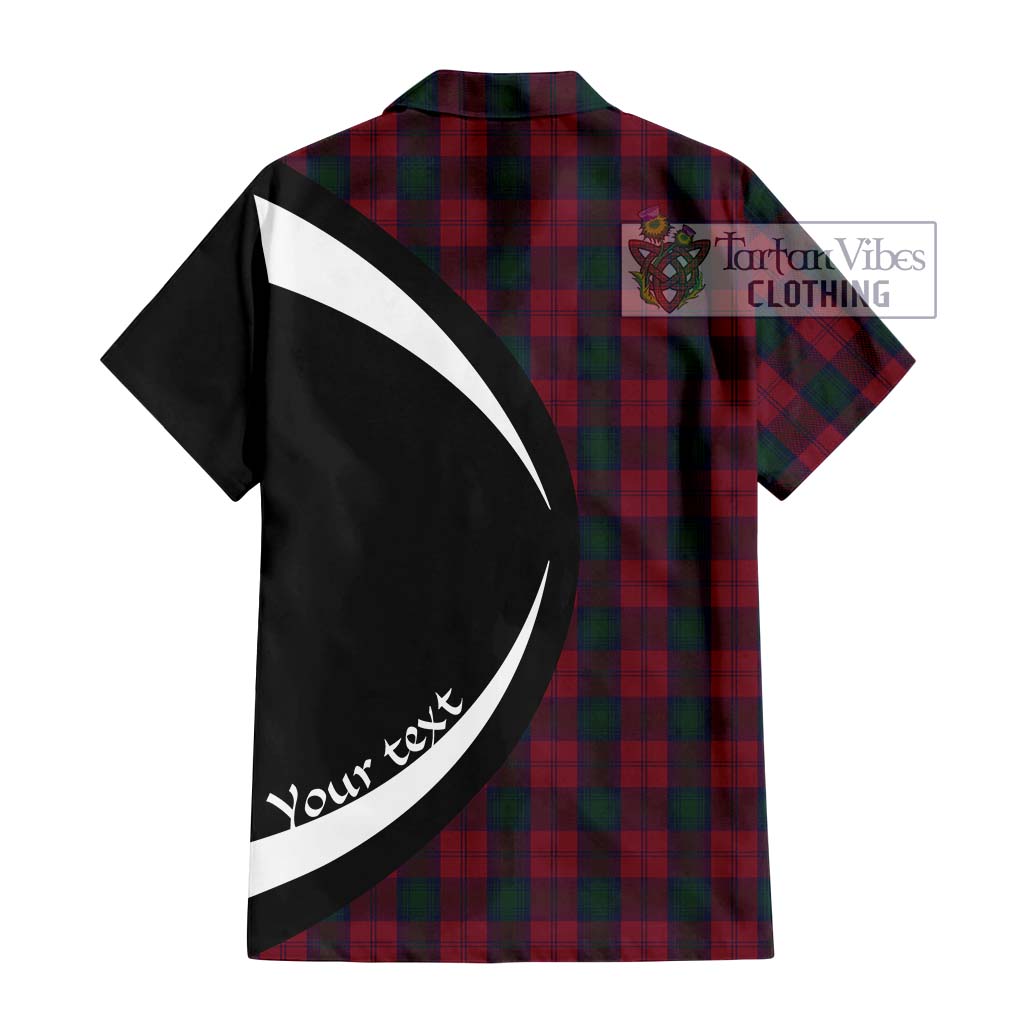 Lindsay Tartan Short Sleeve Button Up with Family Crest Circle Style - Tartan Vibes Clothing