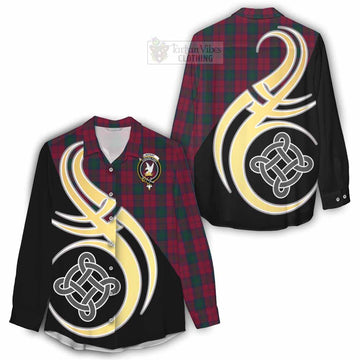 Lindsay Tartan Women's Casual Shirt with Family Crest and Celtic Symbol Style