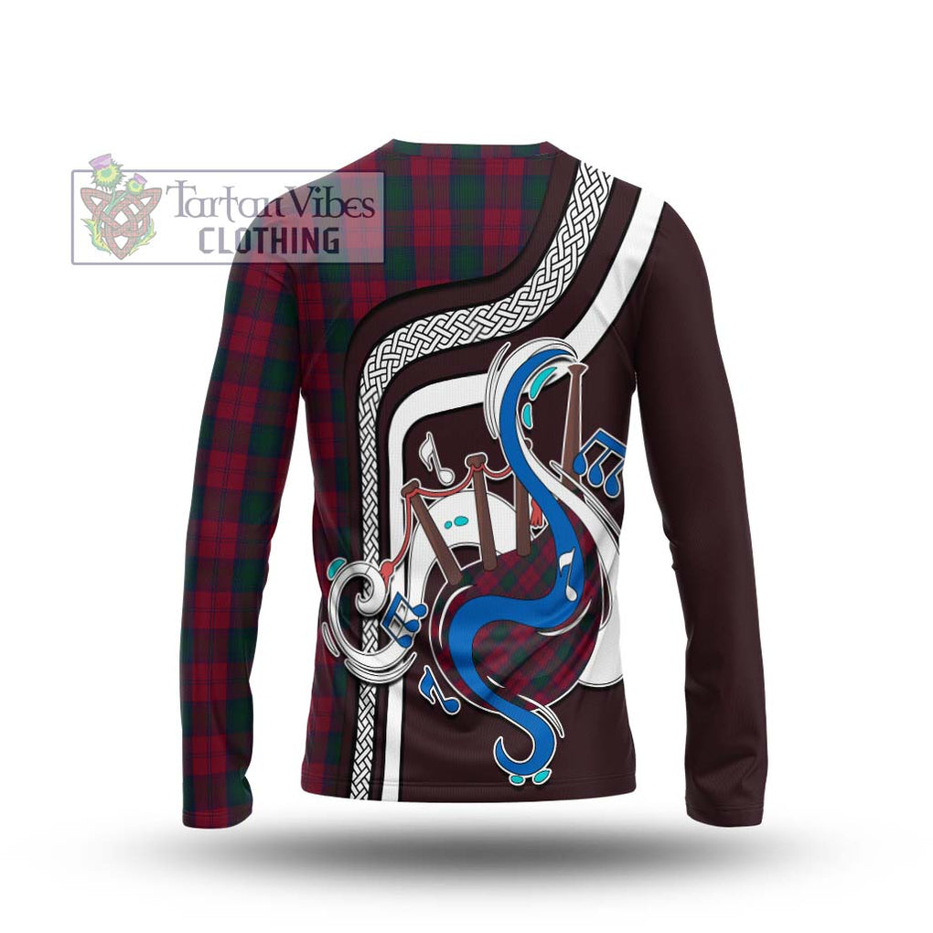 Tartan Vibes Clothing Lindsay Tartan Long Sleeve T-Shirt with Epic Bagpipe Style