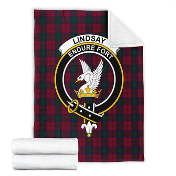 Lindsay Tartan Blanket with Family Crest