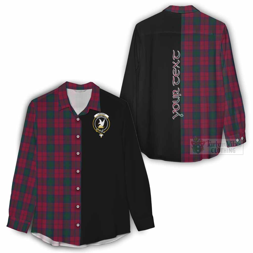 Tartan Vibes Clothing Lindsay Tartan Women's Casual Shirt with Family Crest and Half Of Me Style