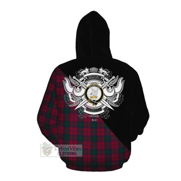 Lindsay Tartan Cotton Hoodie with Family Crest and Military Logo Style