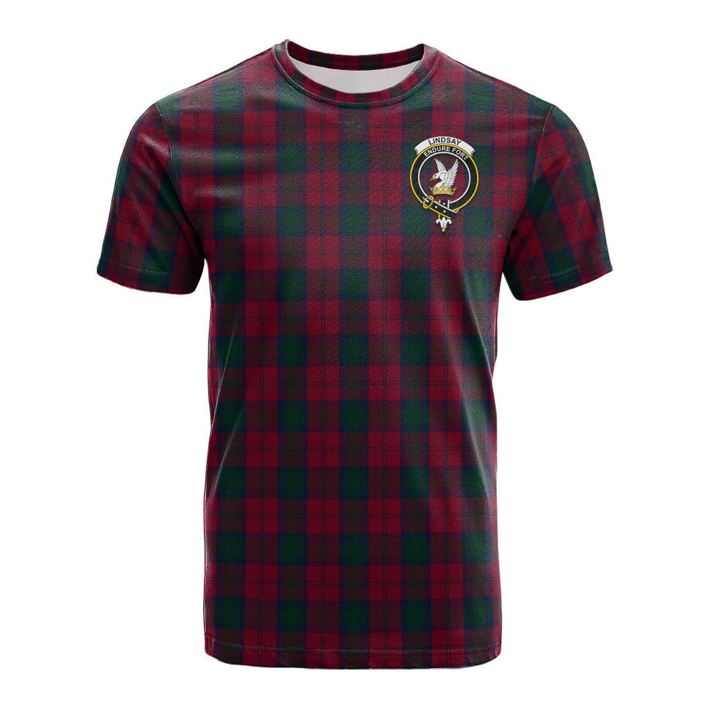 Lindsay Tartan T-Shirt with Family Crest - Tartan Vibes Clothing