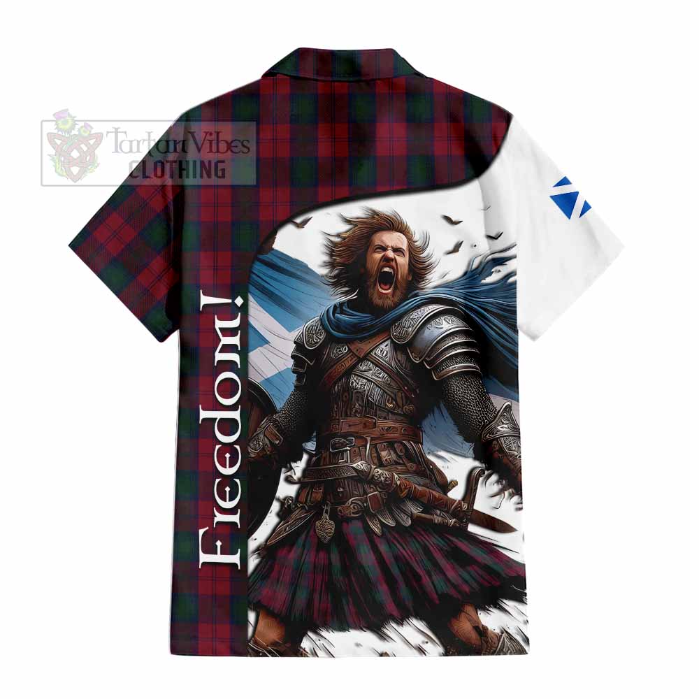 Tartan Vibes Clothing Lindsay Crest Tartan Short Sleeve Button Shirt Inspired by the Freedom of Scottish Warrior