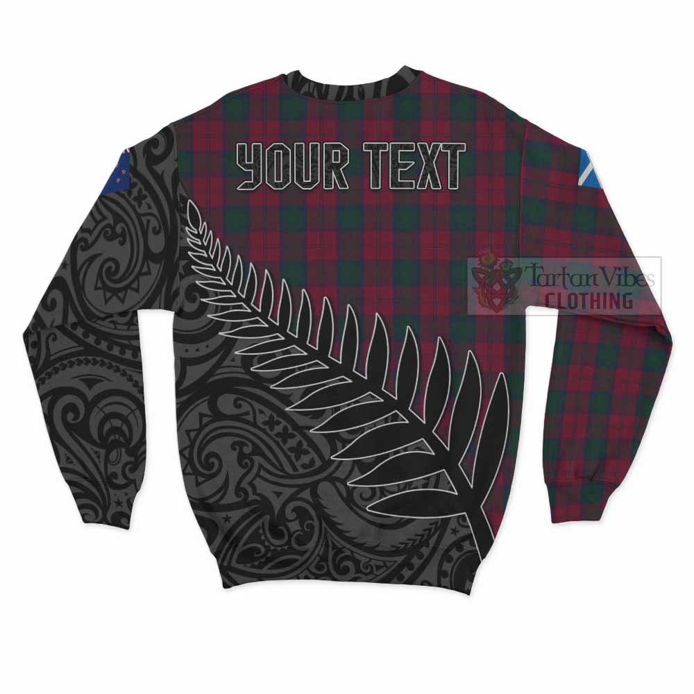 Tartan Vibes Clothing Lindsay Crest Tartan Sweatshirt with New Zealand Silver Fern Half Style