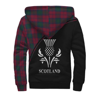 Lindsay Tartan Sherpa Hoodie with Family Crest Curve Style