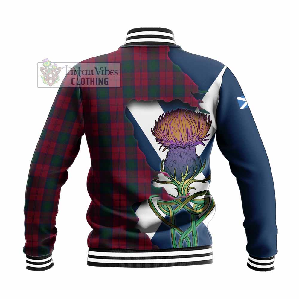 Lindsay Tartan Family Crest Baseball Jacket Scottish Thistle Celtic Inspired - Tartan Vibes Clothing