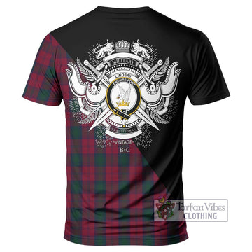 Lindsay Tartan T-Shirt with Family Crest and Military Logo Style