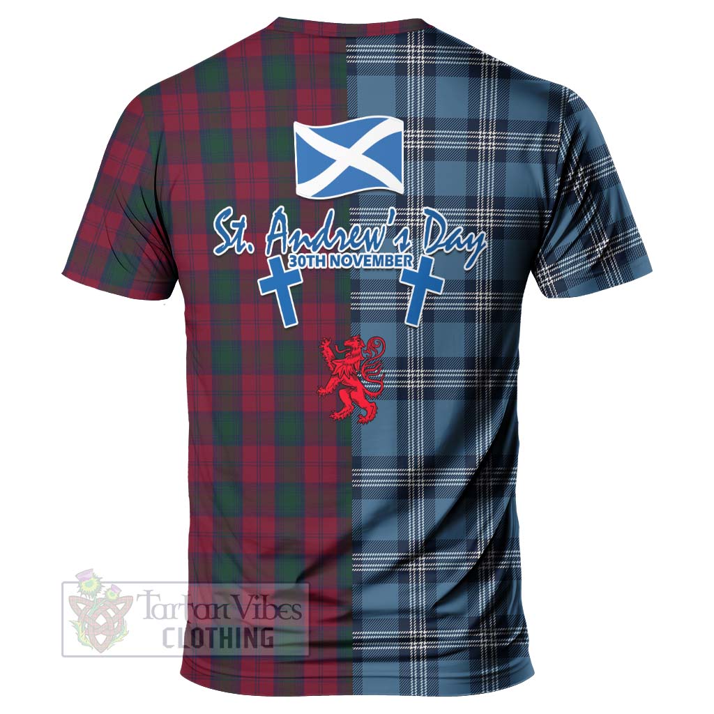 Tartan Vibes Clothing Lindsay Tartan T-Shirt Happy St. Andrew's Day Half Tartan Style