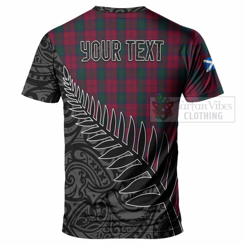 Tartan Vibes Clothing Lindsay Crest Tartan T-Shirt with New Zealand Silver Fern Half Style