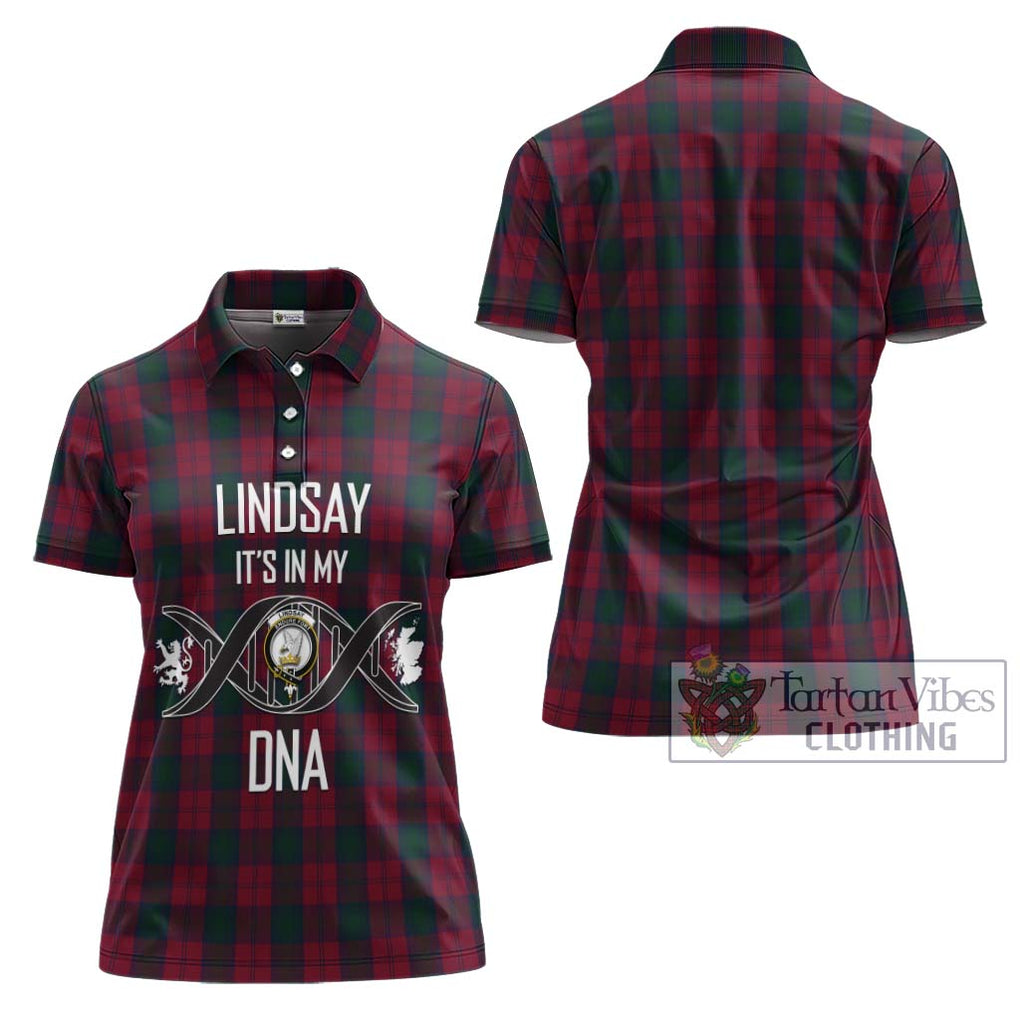 Lindsay Tartan Women's Polo Shirt with Family Crest DNA In Me Style - Tartanvibesclothing Shop