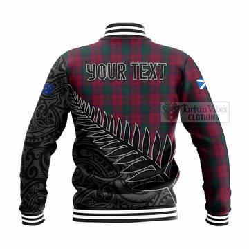 Lindsay Crest Tartan Baseball Jacket with New Zealand Silver Fern Half Style