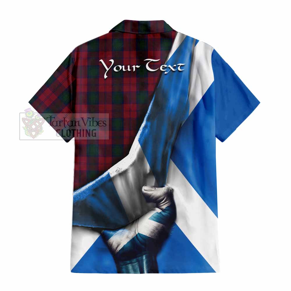 Tartan Vibes Clothing Lindsay Tartan Short Sleeve Button Shirt with Family Crest Scotland Patriotic Style