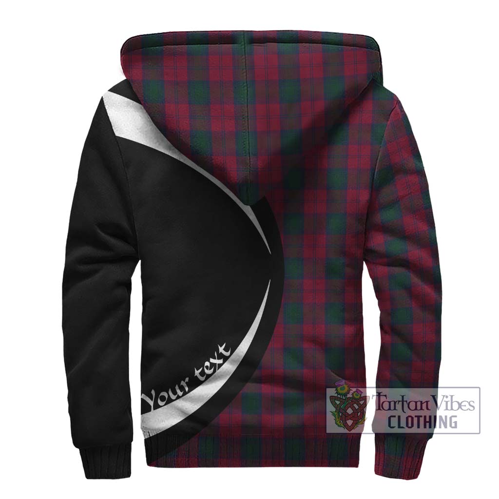 Lindsay Tartan Sherpa Hoodie with Family Crest Circle Style - Tartan Vibes Clothing