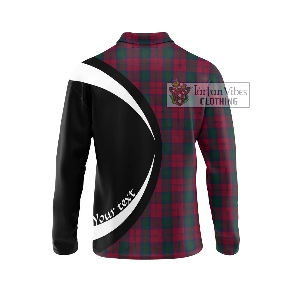 Tartan Vibes Clothing Lindsay Tartan Long Sleeve Polo Shirt with Family Crest Circle Style