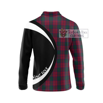 Lindsay Tartan Long Sleeve Polo Shirt with Family Crest Circle Style