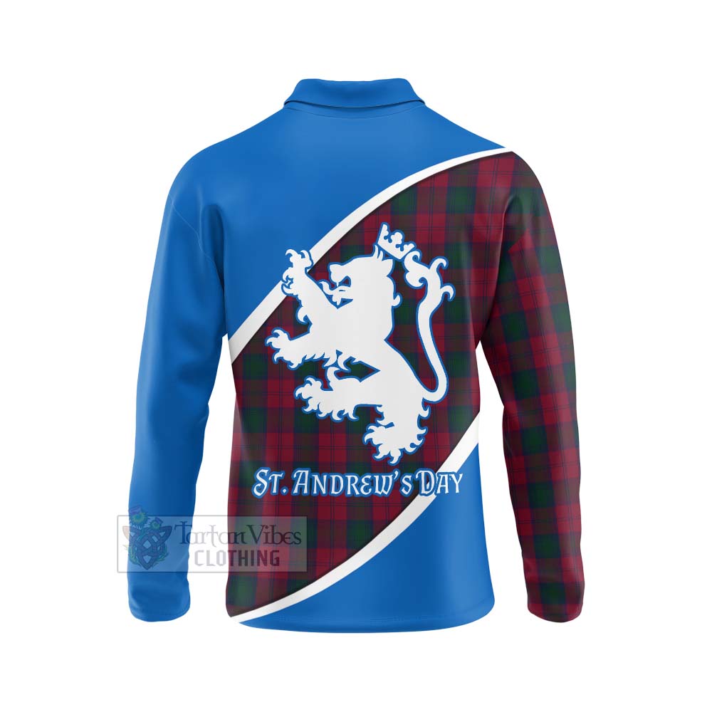 Tartan Vibes Clothing Lindsay Family Crest Tartan Long Sleeve Polo Shirt Celebrate Saint Andrew's Day in Style