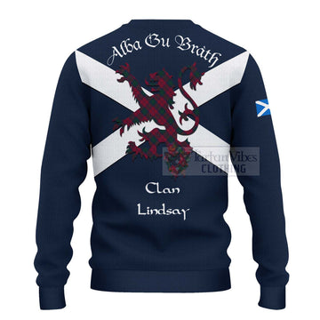 Lindsay Tartan Lion Rampant Ugly Sweater Proudly Display Your Heritage with Alba Gu Brath and Clan Name