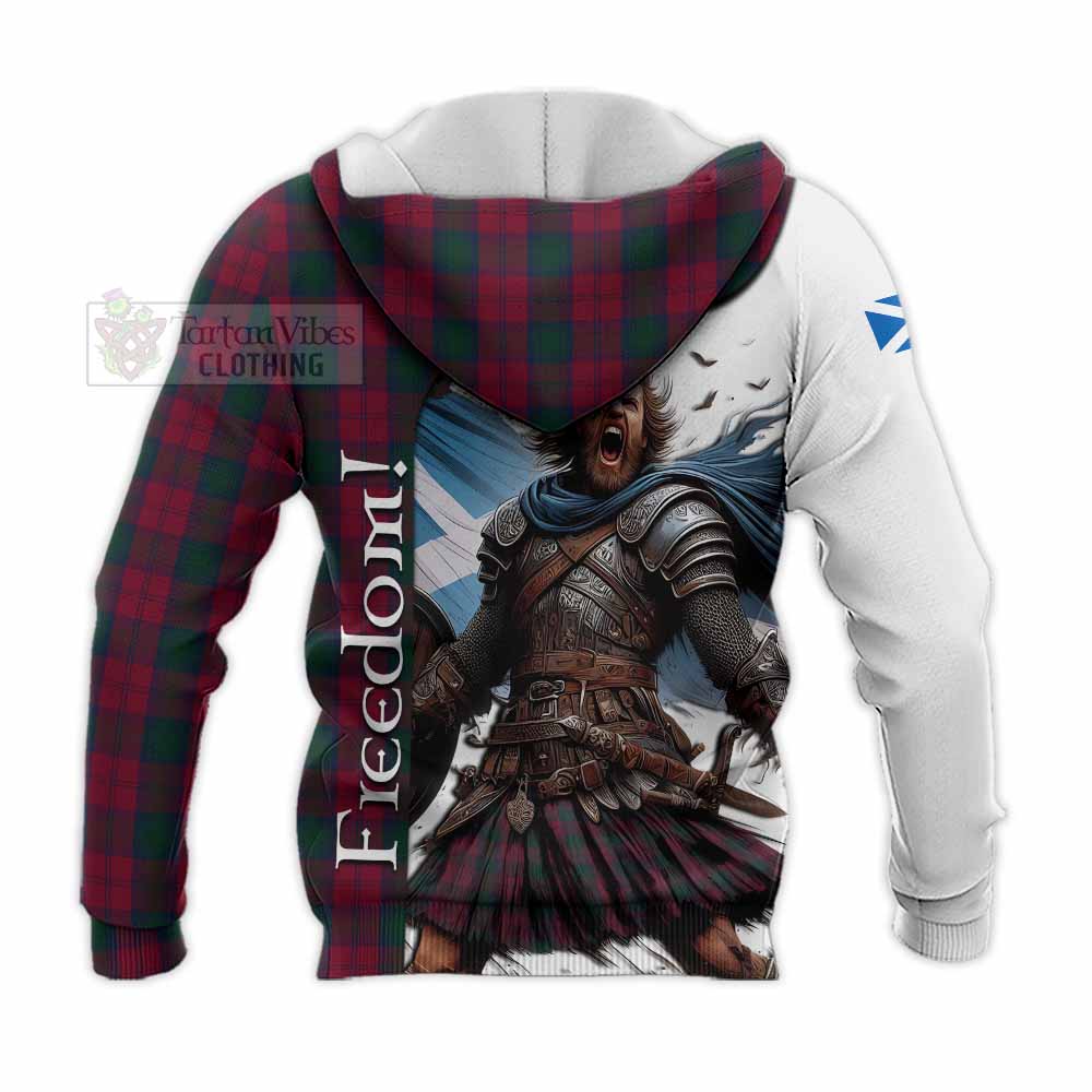 Tartan Vibes Clothing Lindsay Crest Tartan Knitted Hoodie Inspired by the Freedom of Scottish Warrior