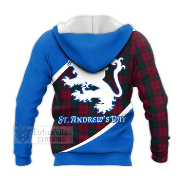 Lindsay Family Crest Tartan Knitted Hoodie Celebrate Saint Andrew's Day in Style