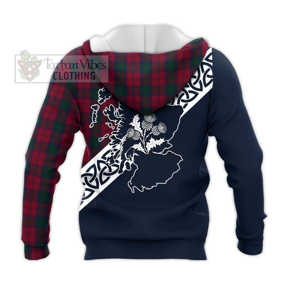 Tartan Vibes Clothing Lindsay Tartan Knitted Hoodie Featuring Thistle and Scotland Map