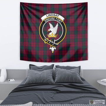 Lindsay Tartan Tapestry Wall Hanging and Home Decor for Room with Family Crest