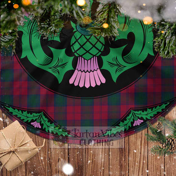 Lindsay Tartan Christmas Tree Skirt Scottish Thistle Style