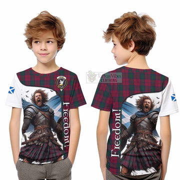 Lindsay Crest Tartan Kid T-Shirt Inspired by the Freedom of Scottish Warrior