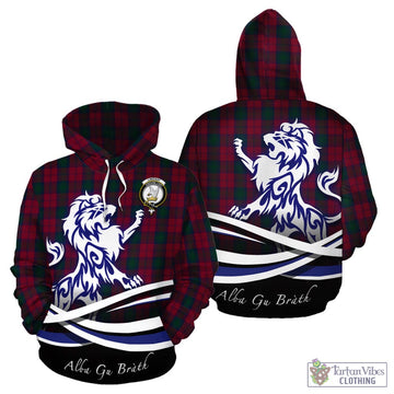 Lindsay Tartan Hoodie with Alba Gu Brath Regal Lion Emblem