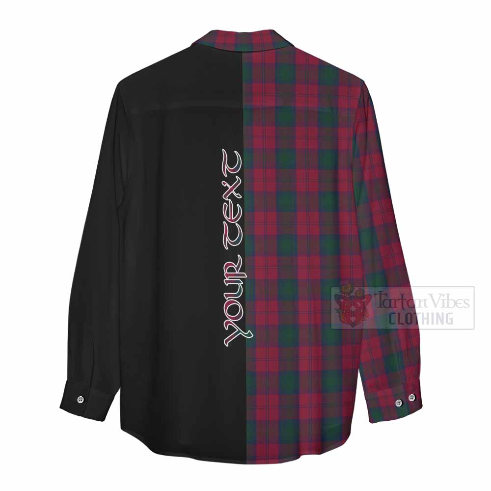 Tartan Vibes Clothing Lindsay Tartan Women's Casual Shirt with Family Crest and Half Of Me Style